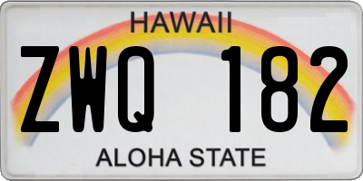 HI license plate ZWQ182