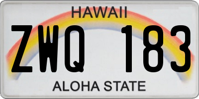HI license plate ZWQ183