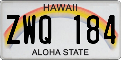 HI license plate ZWQ184