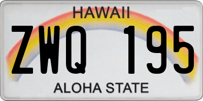 HI license plate ZWQ195