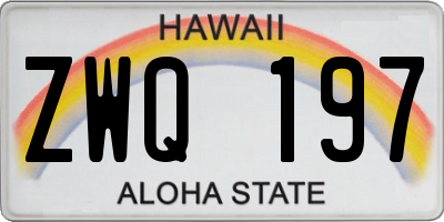HI license plate ZWQ197