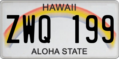 HI license plate ZWQ199
