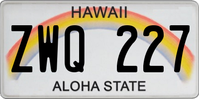 HI license plate ZWQ227