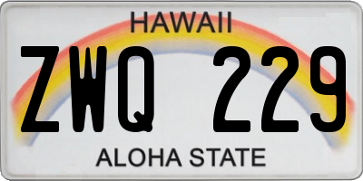 HI license plate ZWQ229