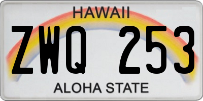 HI license plate ZWQ253