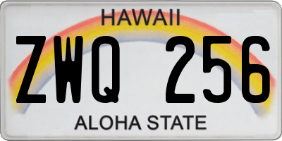 HI license plate ZWQ256
