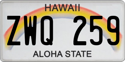 HI license plate ZWQ259