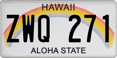HI license plate ZWQ271