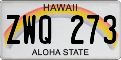 HI license plate ZWQ273