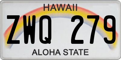 HI license plate ZWQ279