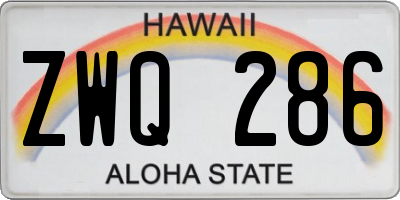 HI license plate ZWQ286