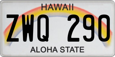 HI license plate ZWQ290