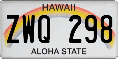 HI license plate ZWQ298
