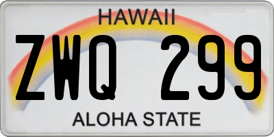HI license plate ZWQ299