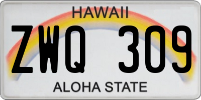 HI license plate ZWQ309