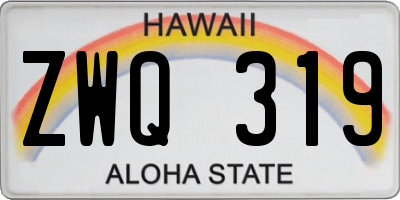 HI license plate ZWQ319