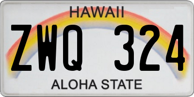 HI license plate ZWQ324