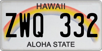 HI license plate ZWQ332