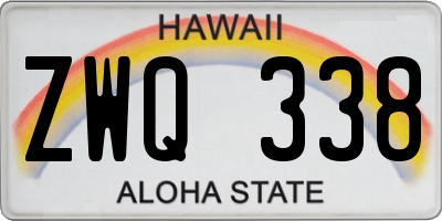 HI license plate ZWQ338