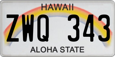 HI license plate ZWQ343