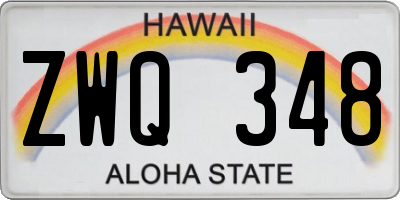 HI license plate ZWQ348