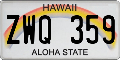 HI license plate ZWQ359