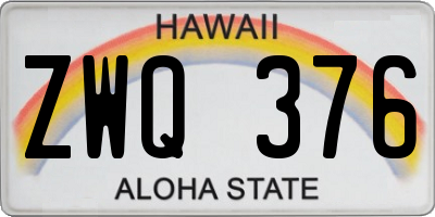 HI license plate ZWQ376