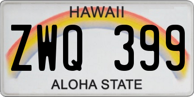 HI license plate ZWQ399