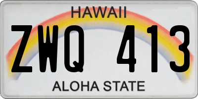HI license plate ZWQ413