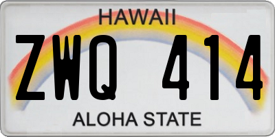 HI license plate ZWQ414