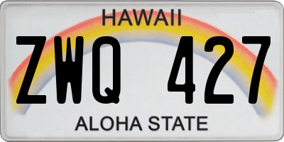HI license plate ZWQ427