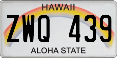 HI license plate ZWQ439