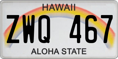 HI license plate ZWQ467