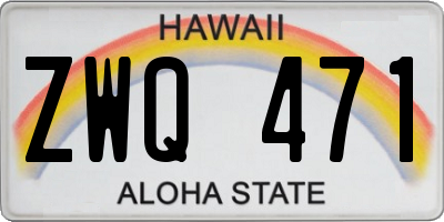 HI license plate ZWQ471