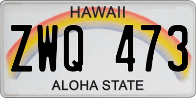 HI license plate ZWQ473