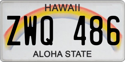 HI license plate ZWQ486