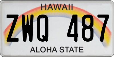 HI license plate ZWQ487