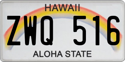 HI license plate ZWQ516