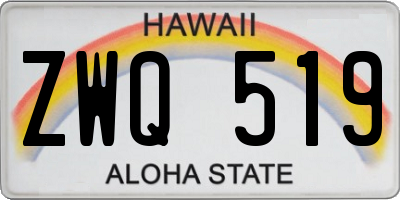 HI license plate ZWQ519