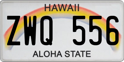 HI license plate ZWQ556