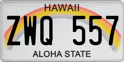 HI license plate ZWQ557