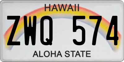 HI license plate ZWQ574
