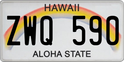 HI license plate ZWQ590