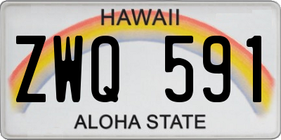 HI license plate ZWQ591