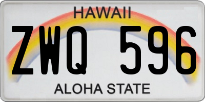 HI license plate ZWQ596