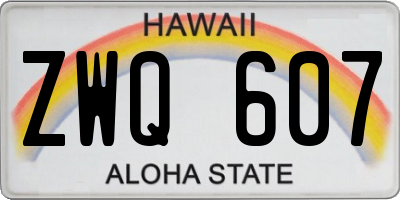 HI license plate ZWQ607