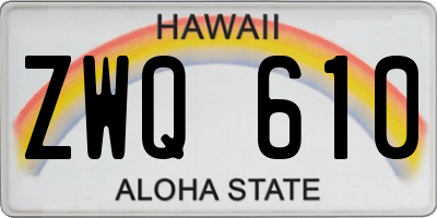 HI license plate ZWQ610