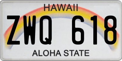 HI license plate ZWQ618