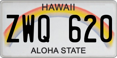 HI license plate ZWQ620