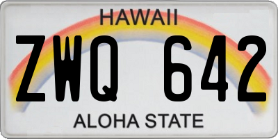 HI license plate ZWQ642